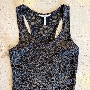 BKE Lace Metallic Sparkle Tank Top